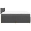 vidaXL Cama box spring con colch&oacute;n tela gris oscuro 160x200 cm