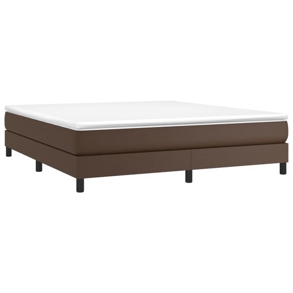 vidaXL Estructura de cama con somier cuero sint&eacute;tico marr&oacute;n 180x200cm