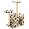 vidaXL Rascador para gatos con poste de sisal huellas beige 60 cm