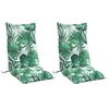 vidaXL Cojines silla respaldo alto 2 uds tela Oxford estampado hojas