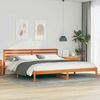 vidaXL Estructura de cama con cabecera Marr&oacute;n cera 180 x 220 cm