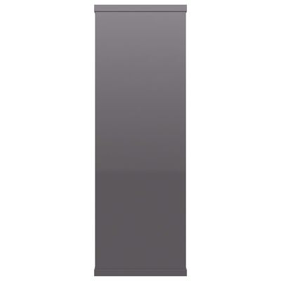 vidaXL Estantes de pared contrachapada gris brillante 104x20x58,5 cm