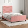 vidaXL Estructura de cama sin colch&oacute;n terciopelo rosa 120x190 cm