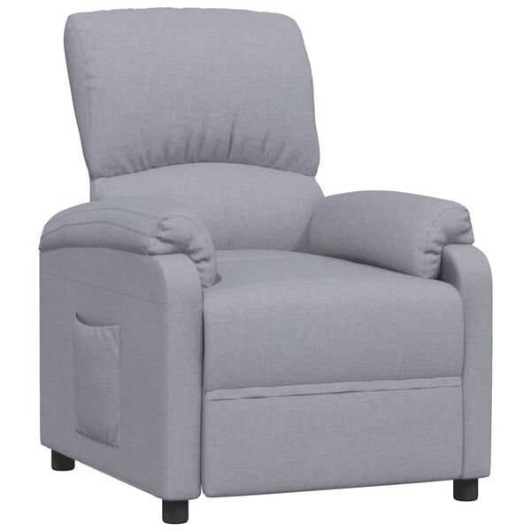 vidaXL Sillón reclinable de tela gris claro