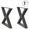 vidaXL Patas para mesa de centro (2 unidades), antracita, 50 x (42-43,3) cm, acero