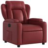 vidaXL Sillón reclinable eléctrico de cuero sintético rojo tinto