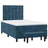 vidaXL Cama box spring con colch&oacute;n terciopelo azul oscuro 120x190 cm