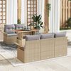 vidaXL Conjunto de sof&aacute; de jard&iacute;n 6 pcs Beige Polirat&aacute;n