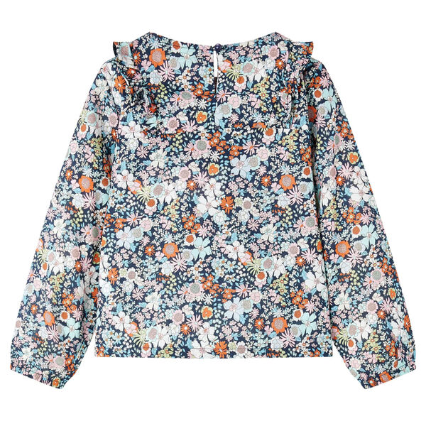 Camisa infantil de manga larga azul oscuro 116