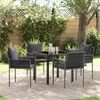 vidaXL Conjunto de Comedor de Jard&iacute;n 5 pcs Negro y Gris