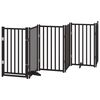 vidaXL Puerta de perros plegable 6 paneles madera abeto negra 300 cm
