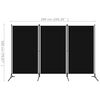 vidaXL Biombo divisor de 3 paneles negro 260x180 cm