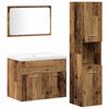 vidaXL Juego de muebles de ba&ntilde;o 4 uds. Marr&oacute;n Madera de ingenier&iacute;a