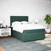 vidaXL Cama box spring con colch&oacute;n terciopelo verde oscuro 140x190 cm