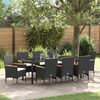 vidaXL Conjunto de Comedor de Jard&iacute;n 9 pcs Negro rat&aacute;n sint&eacute;tico