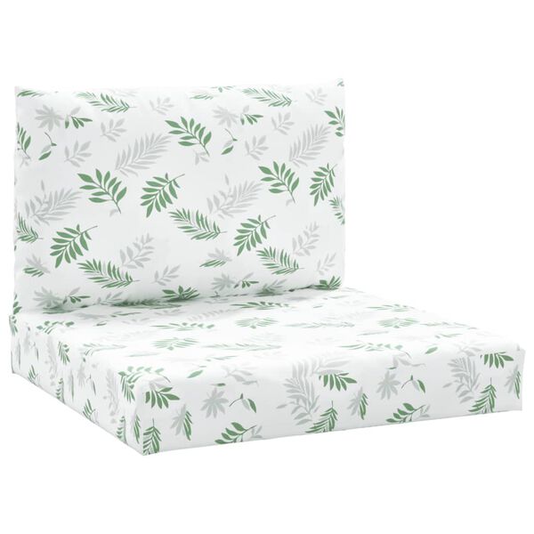 vidaXL Cojines para palés 2 unidades tela Oxford estampado de hojas