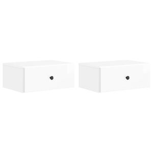 vidaXL Mesita de Noche de Pared 2 pcs Brillante 49 x 34,5 x 20 cm