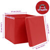 vidaXL Cajas de almacenaje con tapas 4 uds tela rojo 32x32x32 cm