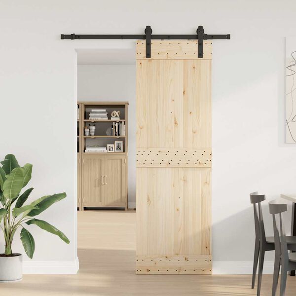 vidaXL Kit de herrajes para puertas correderas acero negro 183 cm