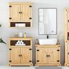 vidaXL Juego de muebles de ba&ntilde;o Corona 3 pzas madera maciza pino