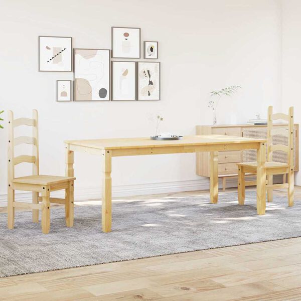 vidaXL Juego de comedor Panama 3 pzas madera maciza de pino