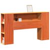 vidaXL Cabecero de cama almacenaje madera maciza pino marr&oacute;n 150 cm