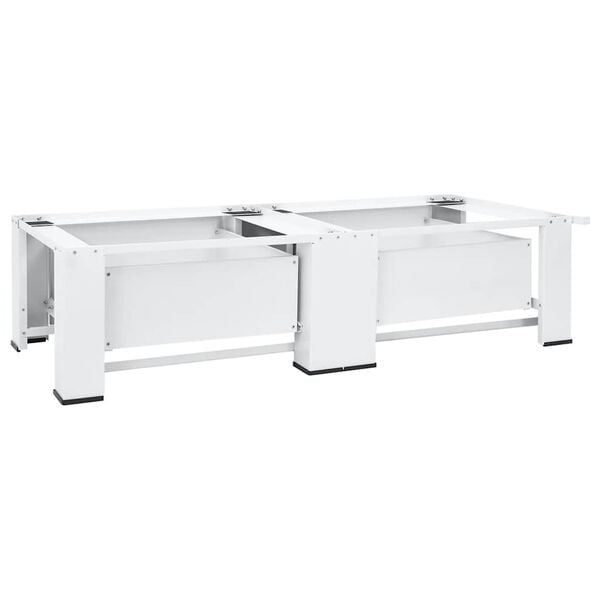 vidaXL Pedestal doble para lavadora y secadora con cajones blanco