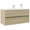 vidaXL Armario lavabo madera contrachapada roble Sonoma 90x38,5x45 cm