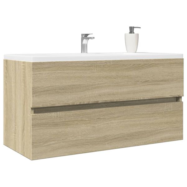 vidaXL Armario lavabo madera contrachapada roble Sonoma 90x38,5x45 cm
