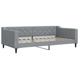 vidaXL Sof&aacute; cama sin colch&oacute;n tela gris claro 100x200 cm
