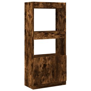 vidaXL Aparador de madera de ingenier&iacute;a roble ahumado 63x33x140 cm