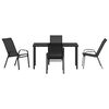 vidaXL Conjunto de Comedor de Jard&iacute;n 5 pcs Negro