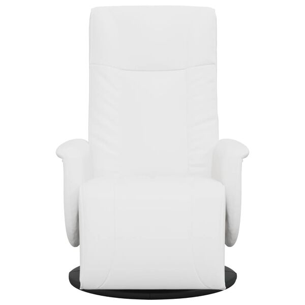 vidaXL Sill&oacute;n reclinable con reposapi&eacute;s cuero sint&eacute;tico blanco