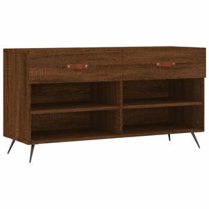 vidaXL Banco zapatero madera de ingenier&iacute;a marr&oacute;n roble 102x35x55 cm