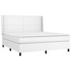 vidaXL Cama box spring con colch&oacute;n cuero sint&eacute;tico blanco 160x200 cm