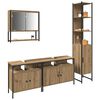 vidaXL Juego de muebles de ba&ntilde;o con estante 4 pcs Roble artisan