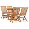 vidaXL Set de comedor de jard&iacute;n plegable 5 pzas madera maciza de teca