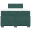 vidaXL Cama box spring con colch&oacute;n terciopelo verde oscuro 120x200 cm