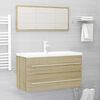 vidaXL Set de muebles de ba&ntilde;o 2 pzas contrachapada roble Sonoma