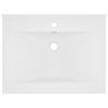 vidaXL Lavabo de lujo con grifo cer&aacute;mica 60x46 cm blanco mate