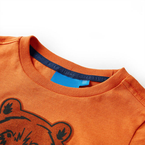 Camiseta infantil de manga larga naranja oscuro 140