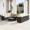 vidaXL Conjunto de sofá de jardín 11 pcs Negro ratán sintético