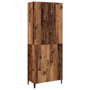 vidaXL Aparador alto 2 uds. Madera envejecida 69,5 x 34 x 180 cm