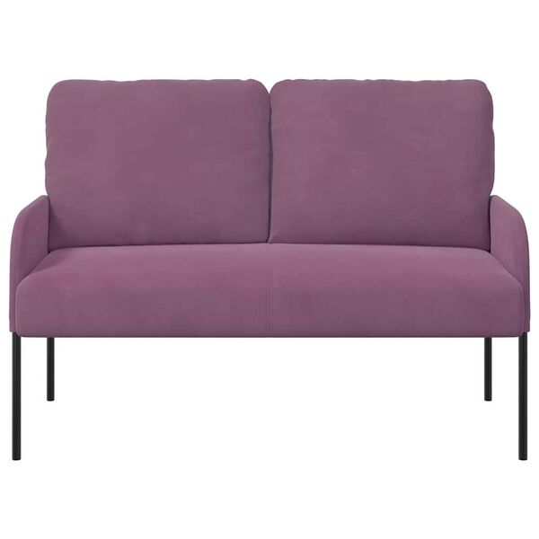 vidaXL Sof&aacute;s con coj&iacute;n 110cm Morado Madera contrachapada