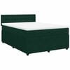 vidaXL Cama box spring con colch&oacute;n terciopelo verde oscuro 140x200 cm