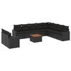 vidaXL Set de sof&aacute;s de jard&iacute;n 11 pzas y cojines rat&aacute;n sint&eacute;tico negro