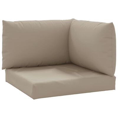 vidaXL Cojines para sofá de palets 3 piezas tela gris taupe