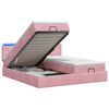 vidaXL Cama tipo otomana con colch&oacute;n y LED Rosa 180 x 200 cm
