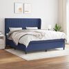 vidaXL Cama box spring con colch&oacute;n tela azul 180x200 cm