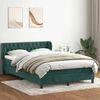 vidaXL Cama box spring con colch&oacute;n terciopelo verde oscuro 160x210 cm